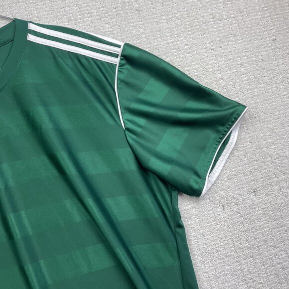 Vintage Y2K Adidas Climalite Soccer Blank Jersey Shirt Men Large XL Lucky Green - Picture 4 of 16